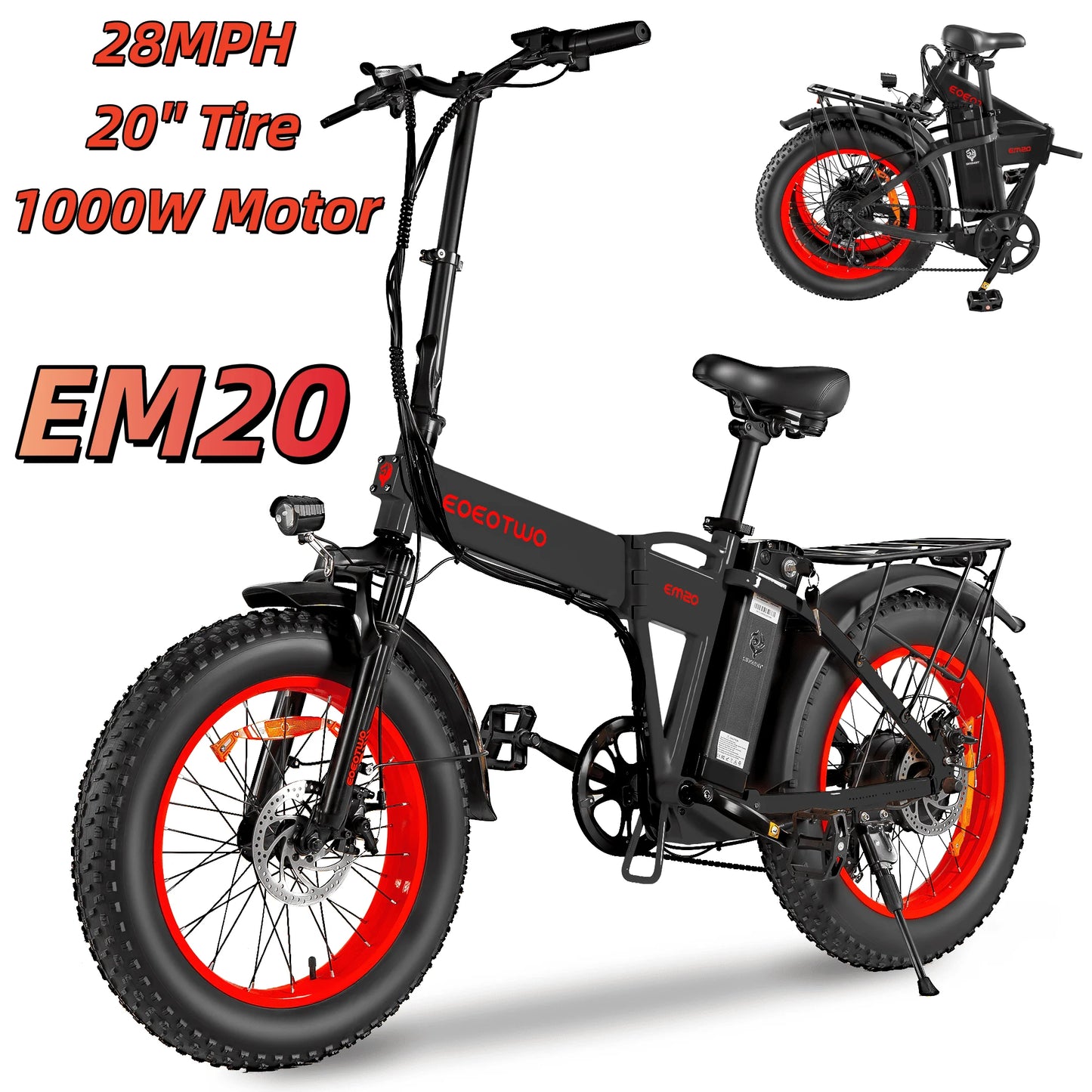 EOEOTWO 1500W Electric Fat Tire Ebike 34MPH