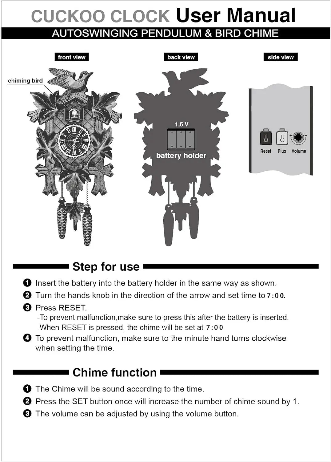 Northern European Decorative Wall Clock for Home Office