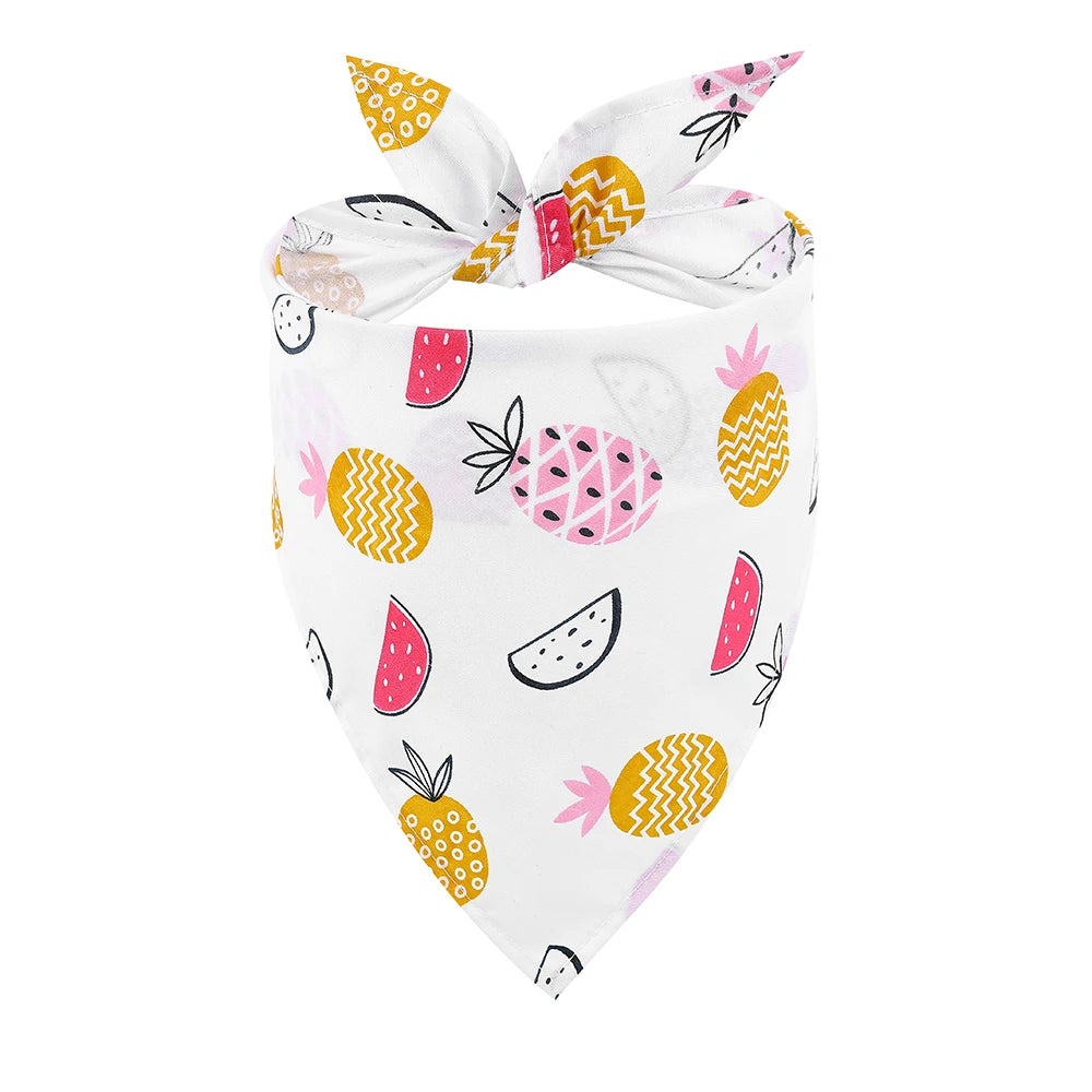 Dog Bandana Fruit Floral Spring Washable Soft Scarf