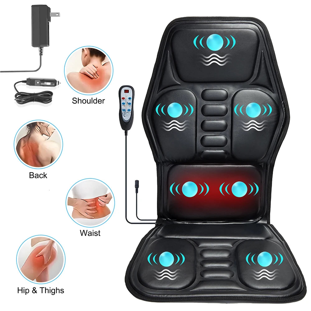 Homemassa Massage Chair Pad With Heat Back Massager Cushion