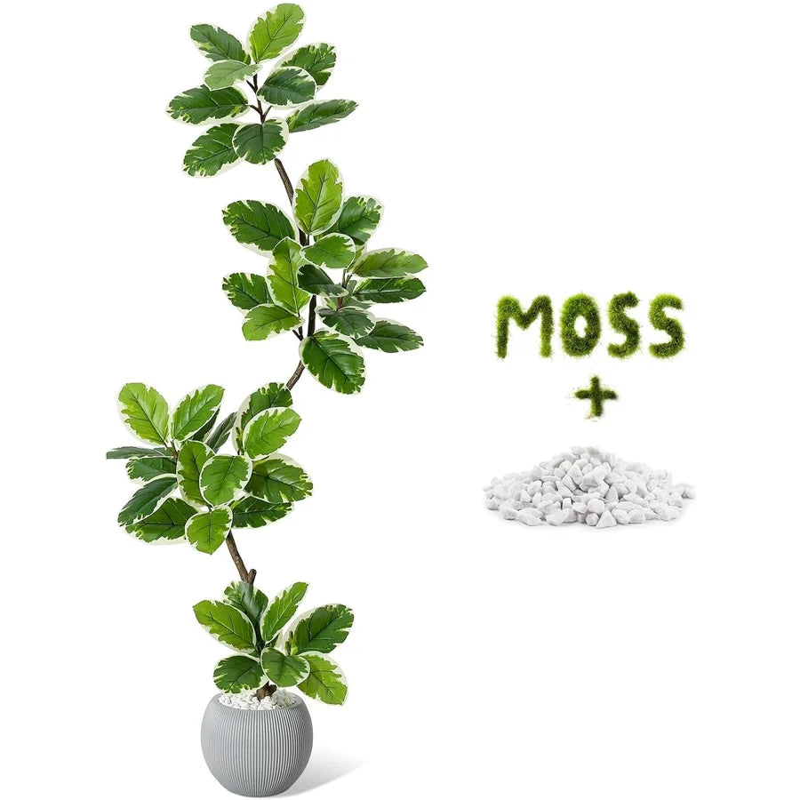 Realistic Artificial Fiddle Leaf Fig Tree With Planter