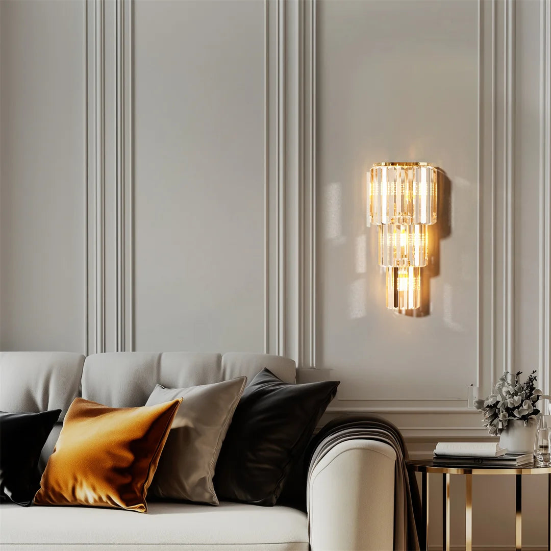 Crystal Wall Lamp 3 Layer Sconce Light E14 LED