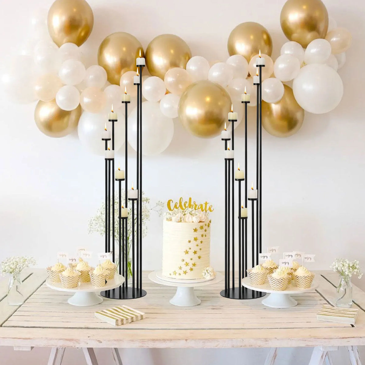 Stylish Nine Arm Metal Floor Candle Stand