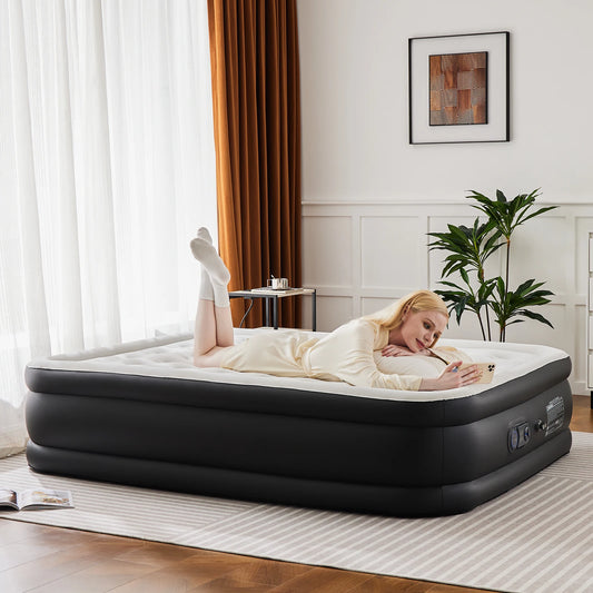 JHK Air Mattress Double Height Non Slip Bottom 660 Lbs