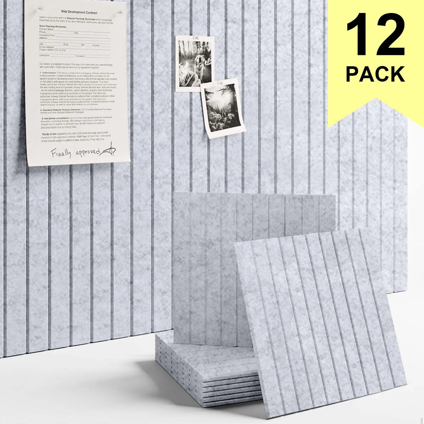 Felt Wall Tiles For Bulletin Boards 6 Pcs
