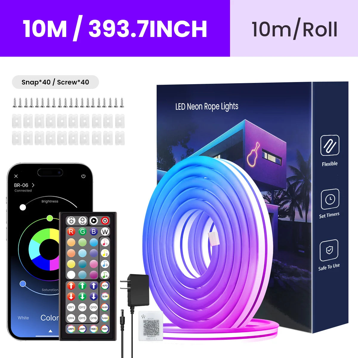 Aiopp Neon LED Rope Lights With Remote And App Control