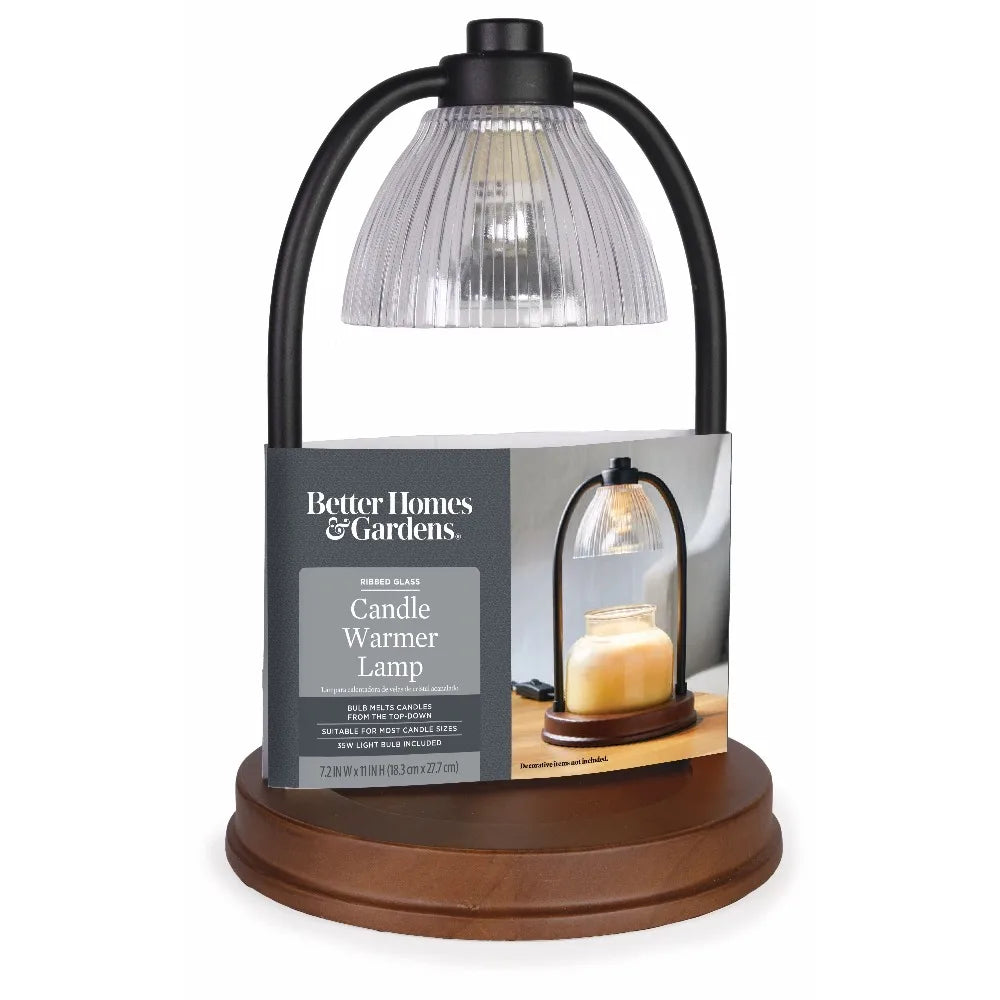 Electric Ribbed Glass Wax Cube Warmer With Digital Timer
