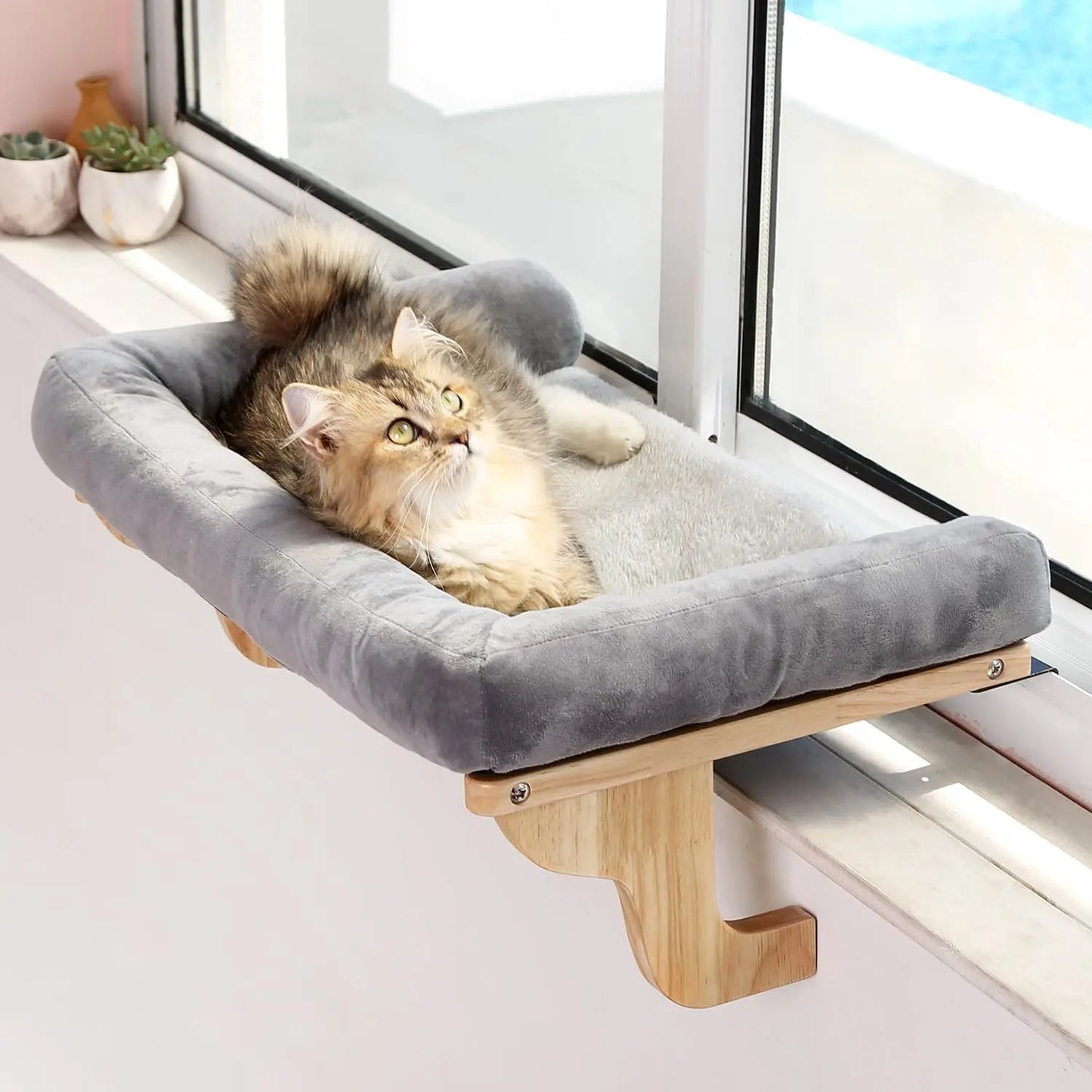 Zakkart Cat Window Perch With Orthopedic Bolster