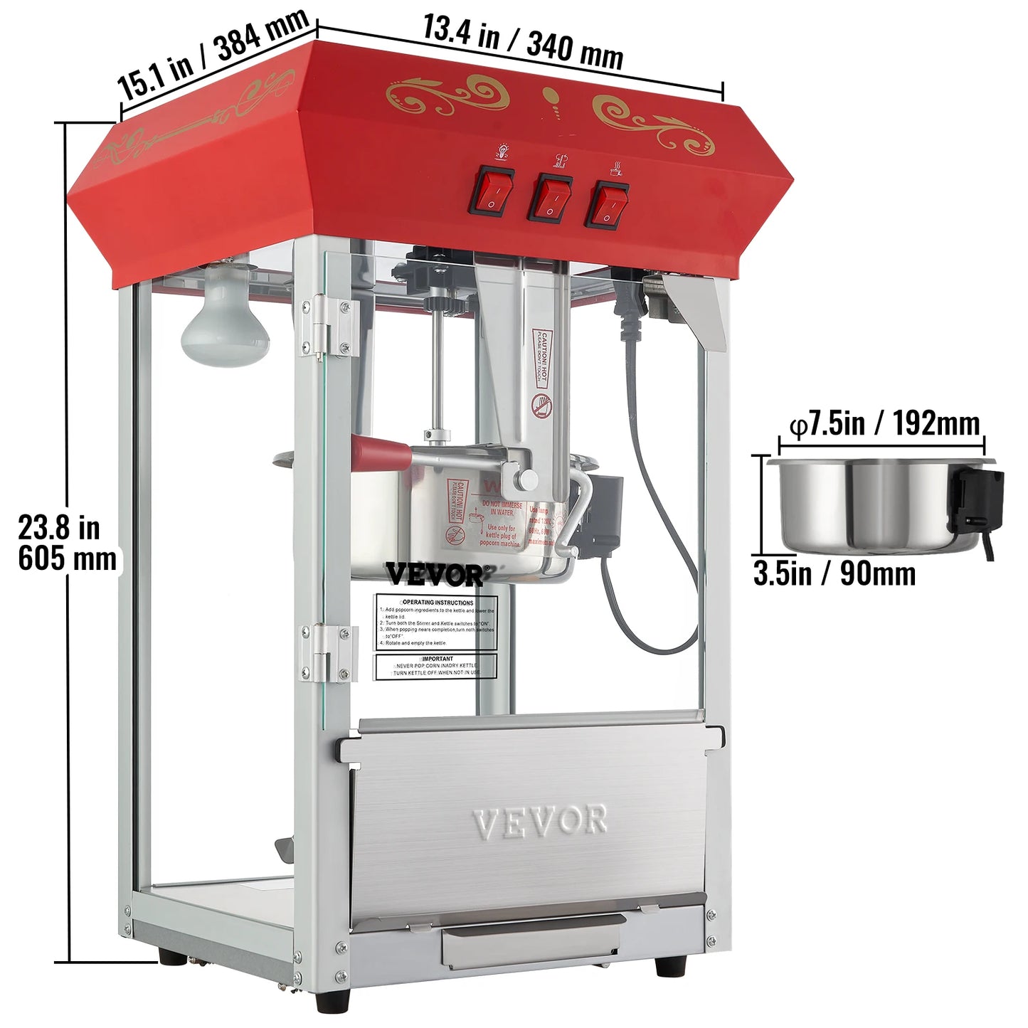 Succebuy Commercial Electric Popcorn Popper Machine