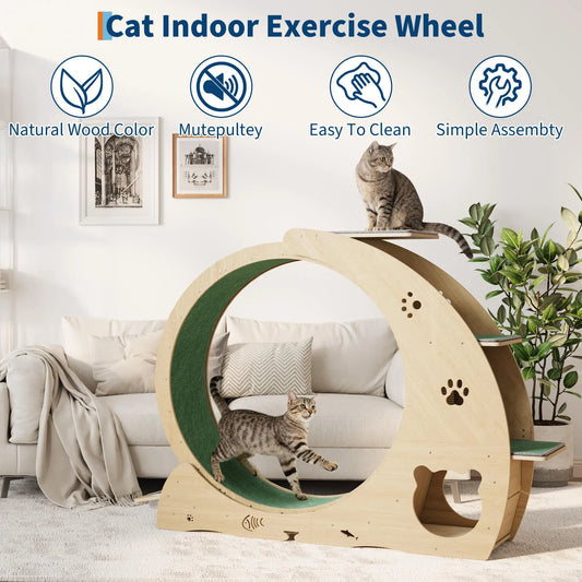 HiMISS Quiet Multifunctional Cat Exercise Wheel