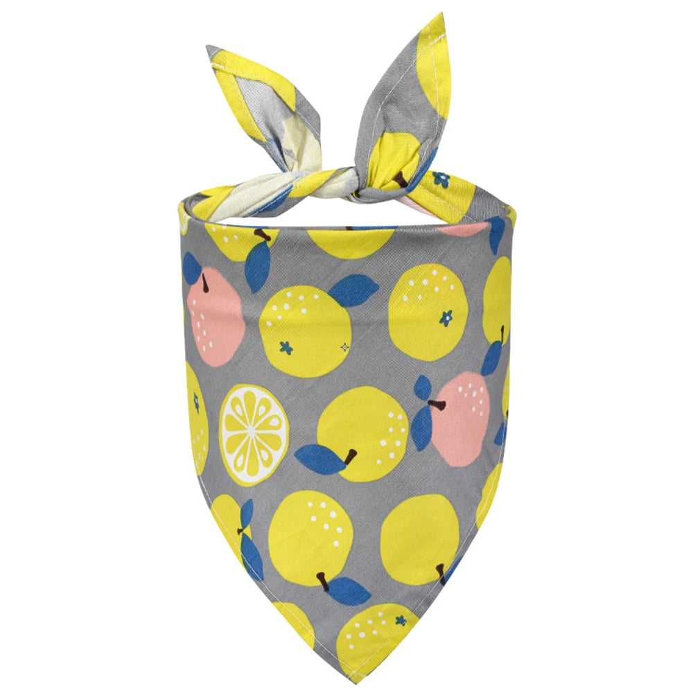 Dog Bandana Fruit Floral Spring Washable Soft Scarf