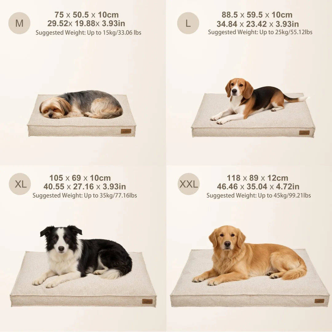 BingoPaw Waterproof Linen Dog Bed With Removable Cover