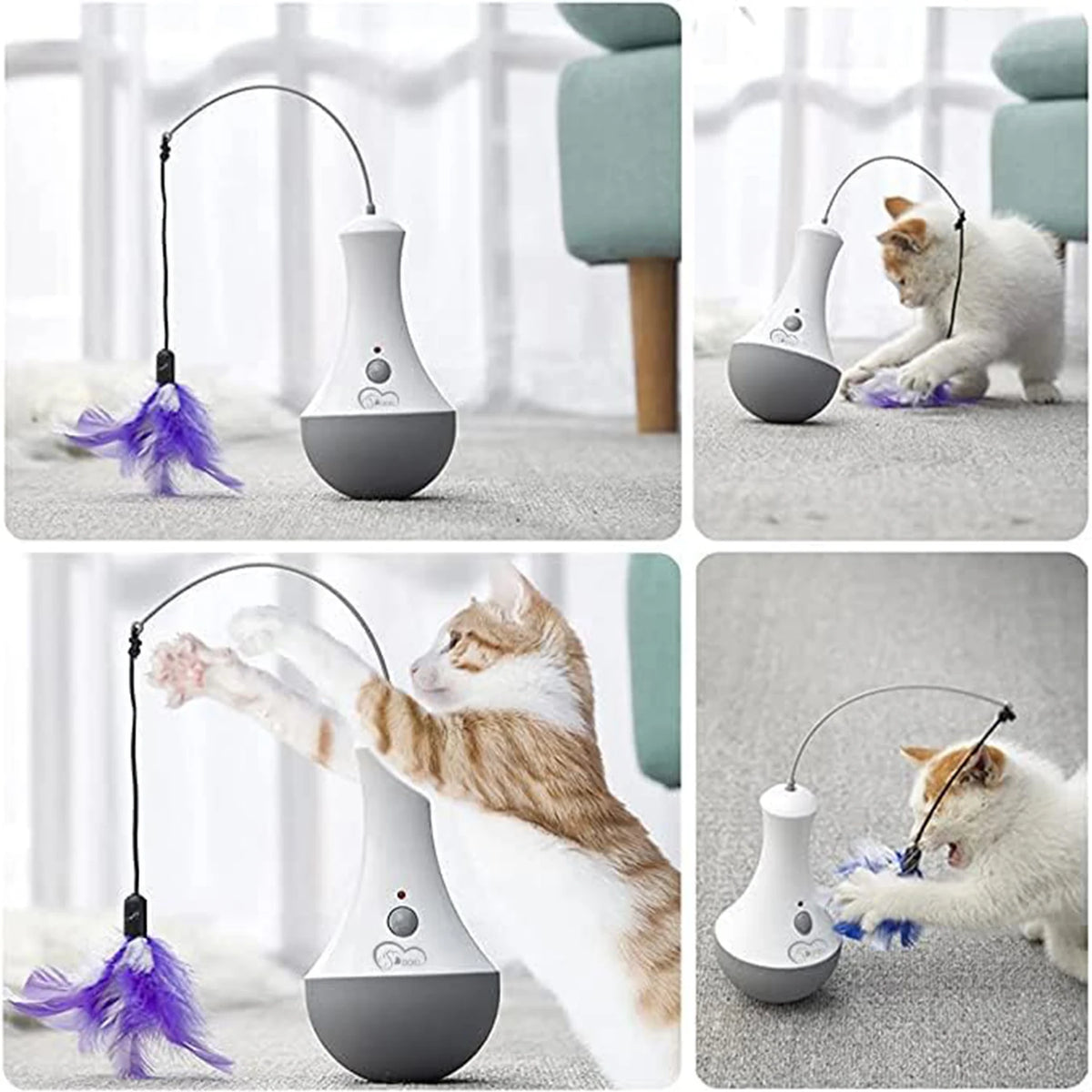 Interactive Cat Feather Teaser Exercise Toy