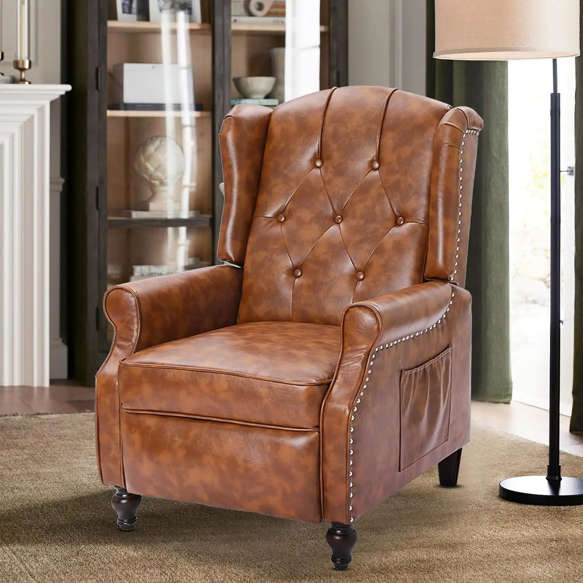 Massage Heat Wingback Recliner Armchair For Living Room