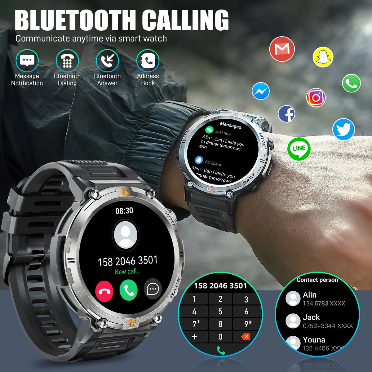 LaNikar KE3 Bluetooth Smart Watch For iOS And Android