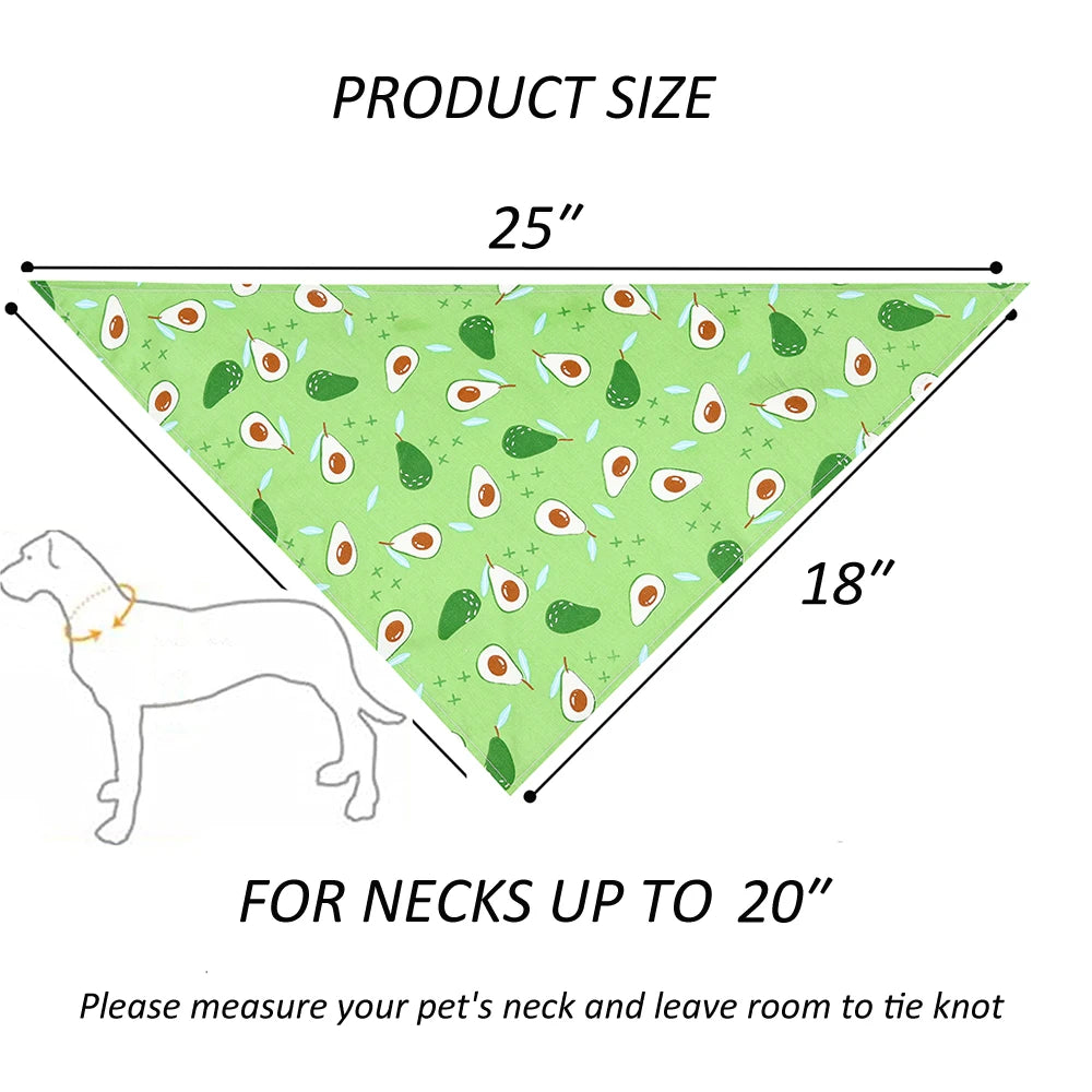 Dog Bandana Fruit Floral Spring Washable Soft Scarf