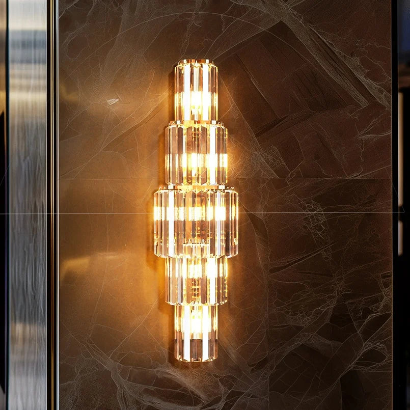 Crystal Wall Lamp 3 Layer Sconce Light E14 LED