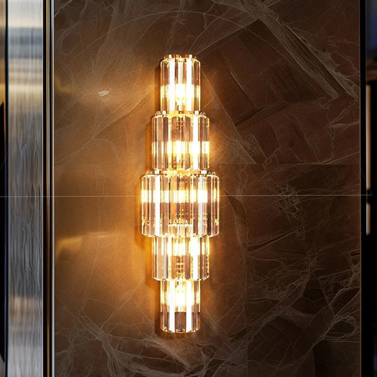 Crystal Wall Lamp 3 Layer Sconce Light E14 LED