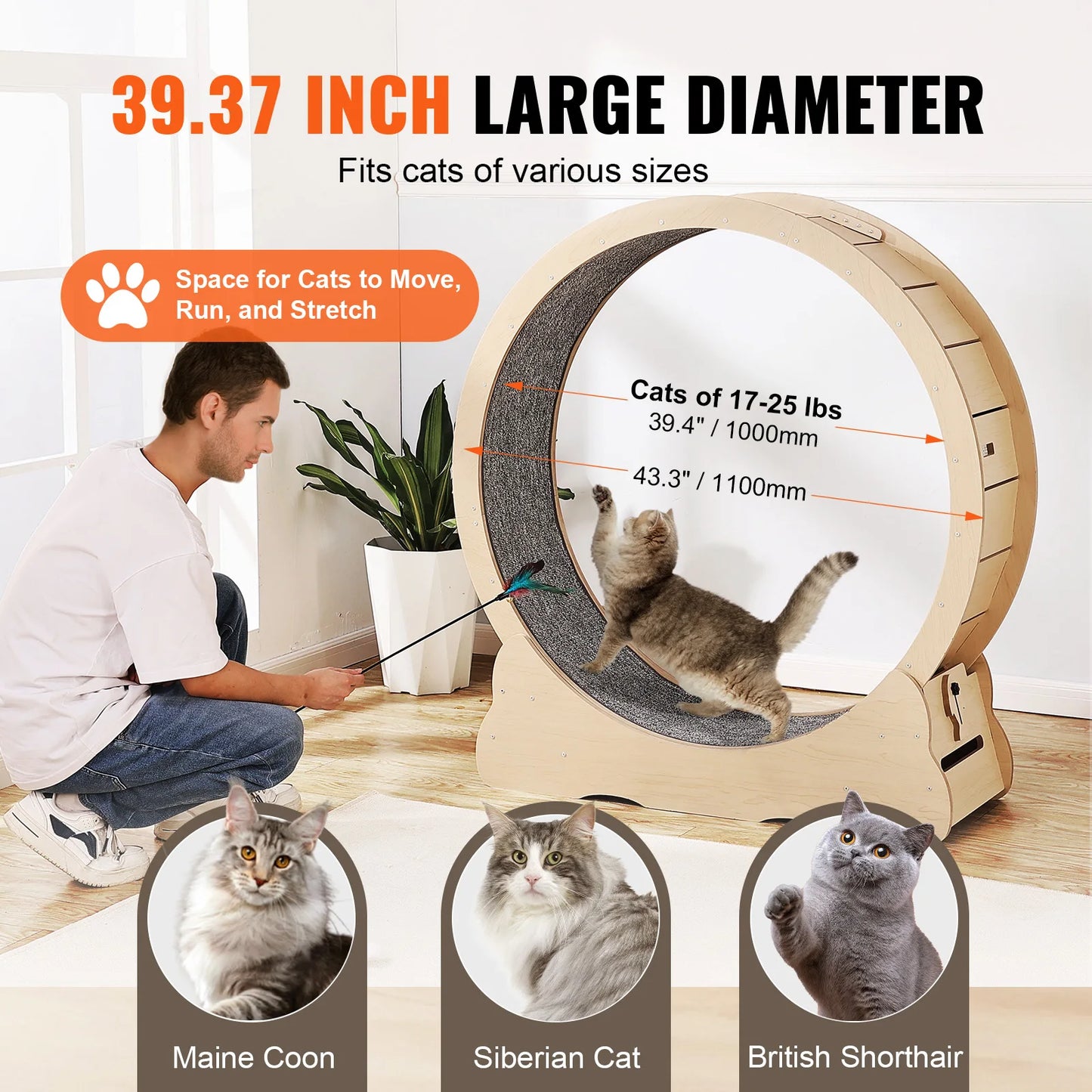 Succebuy Solid Wooden Cat Treadmill Wheel