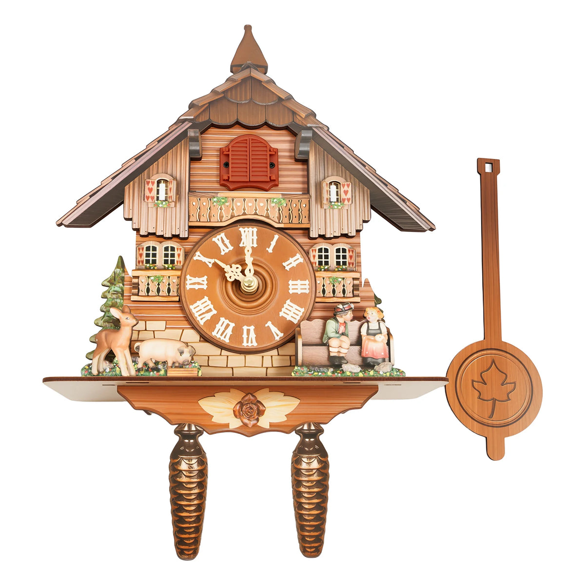 MDF Wall Mount Cuckoo Clock With 7:00 21:00 Chime Display