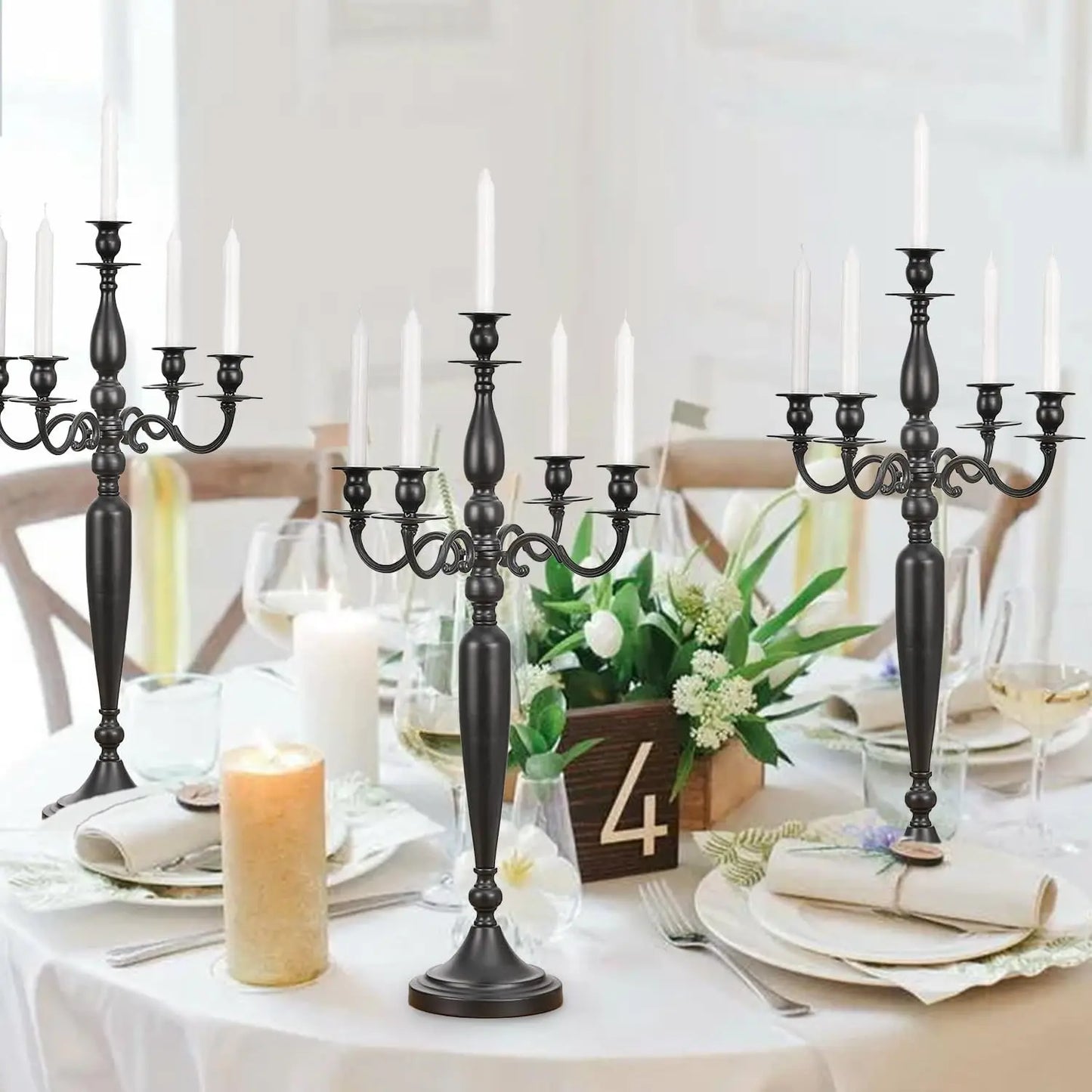 Vincigant Five Arm Metal Taper Candelabra Stand