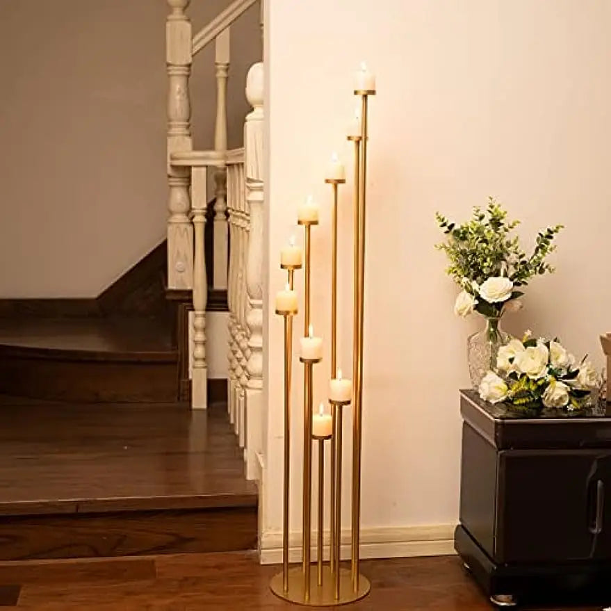 9 Arms Candelabra Pillar Candle Holder Wedding Centerpiece