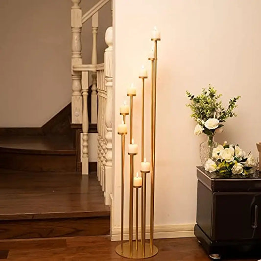 9 Arms Candelabra Pillar Candle Holder Wedding Centerpiece