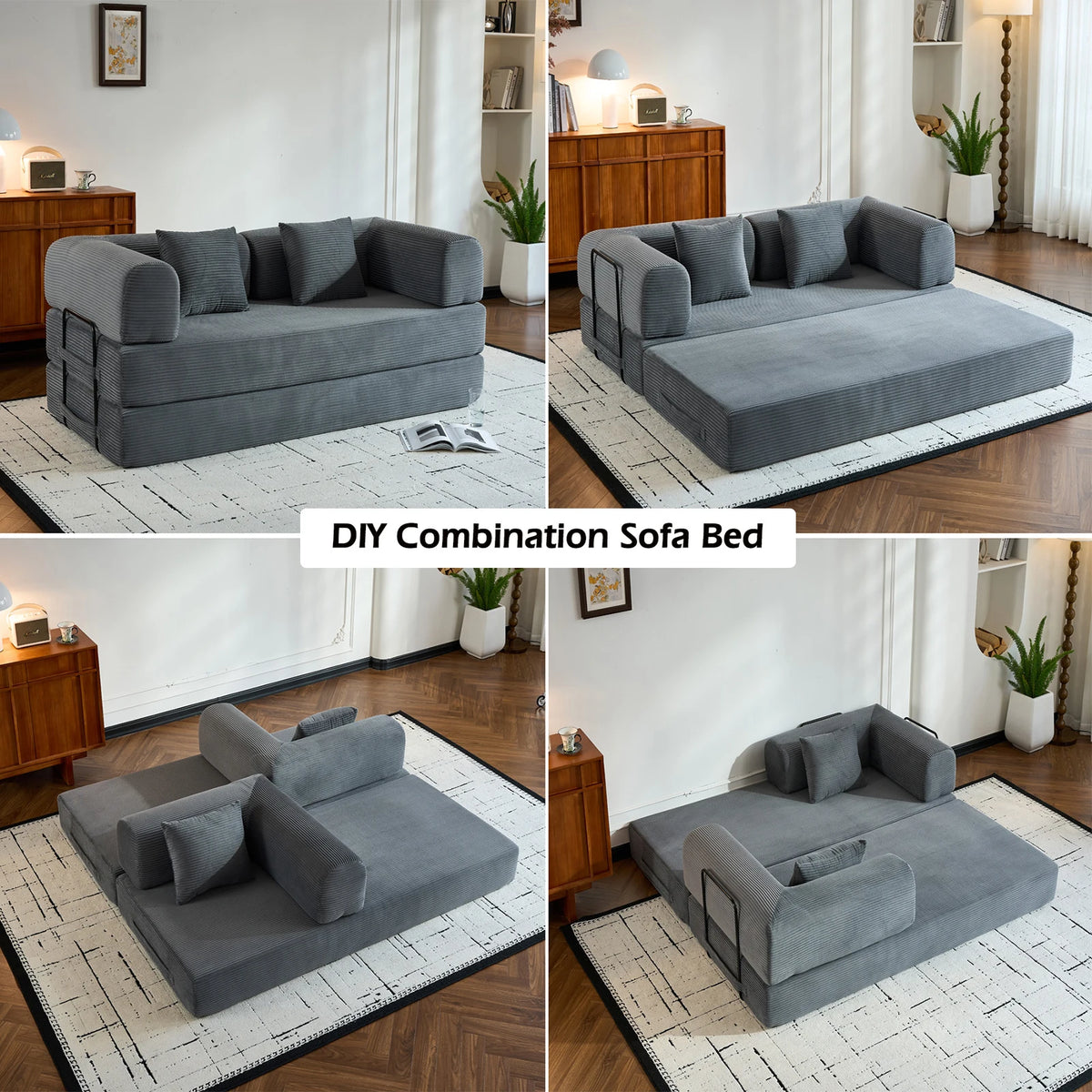 THOLASIS Folding Convertible Sofa Bed For Small Spaces