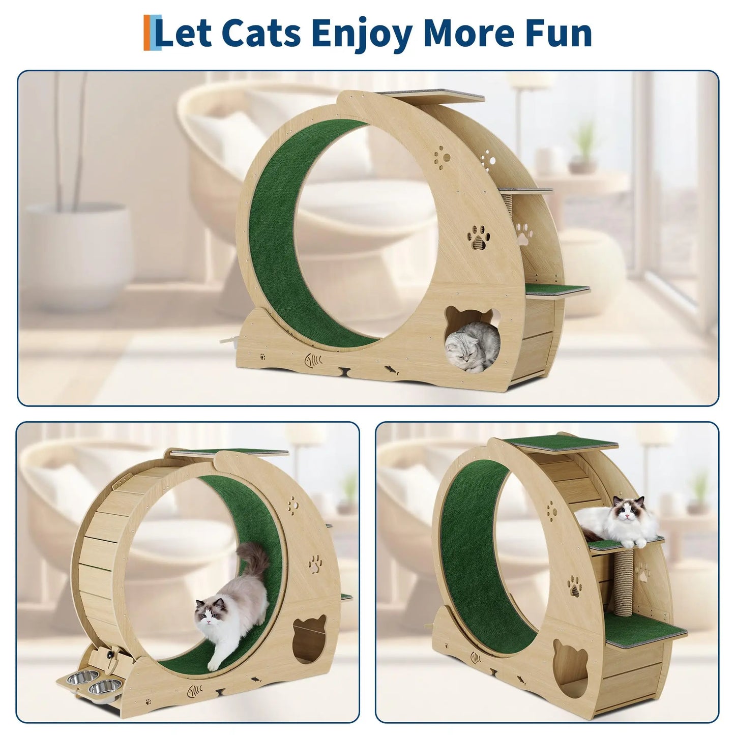 HiMISS Quiet Multifunctional Cat Exercise Wheel