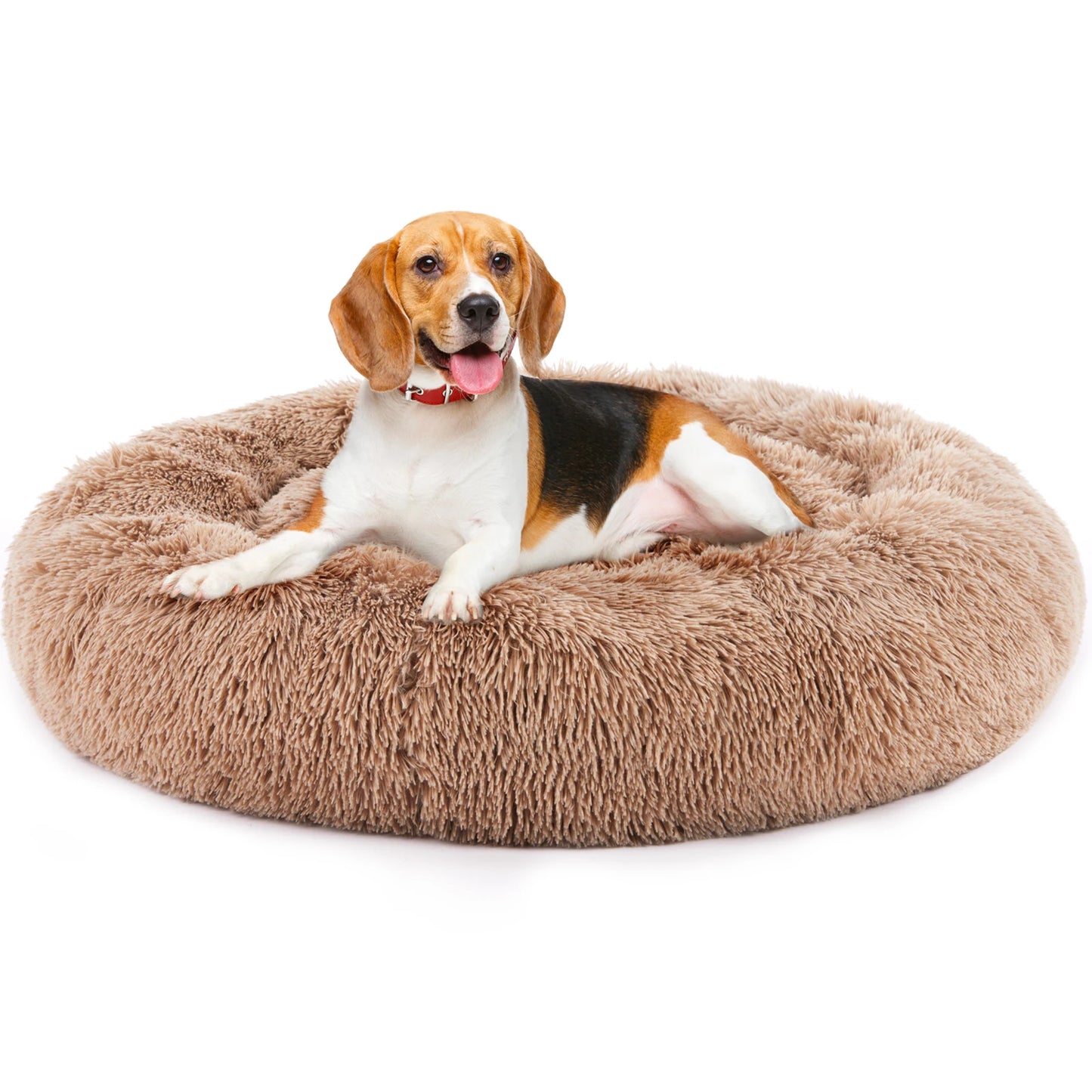 JHK Round Calming Dog Bed Soft Plush Fleece