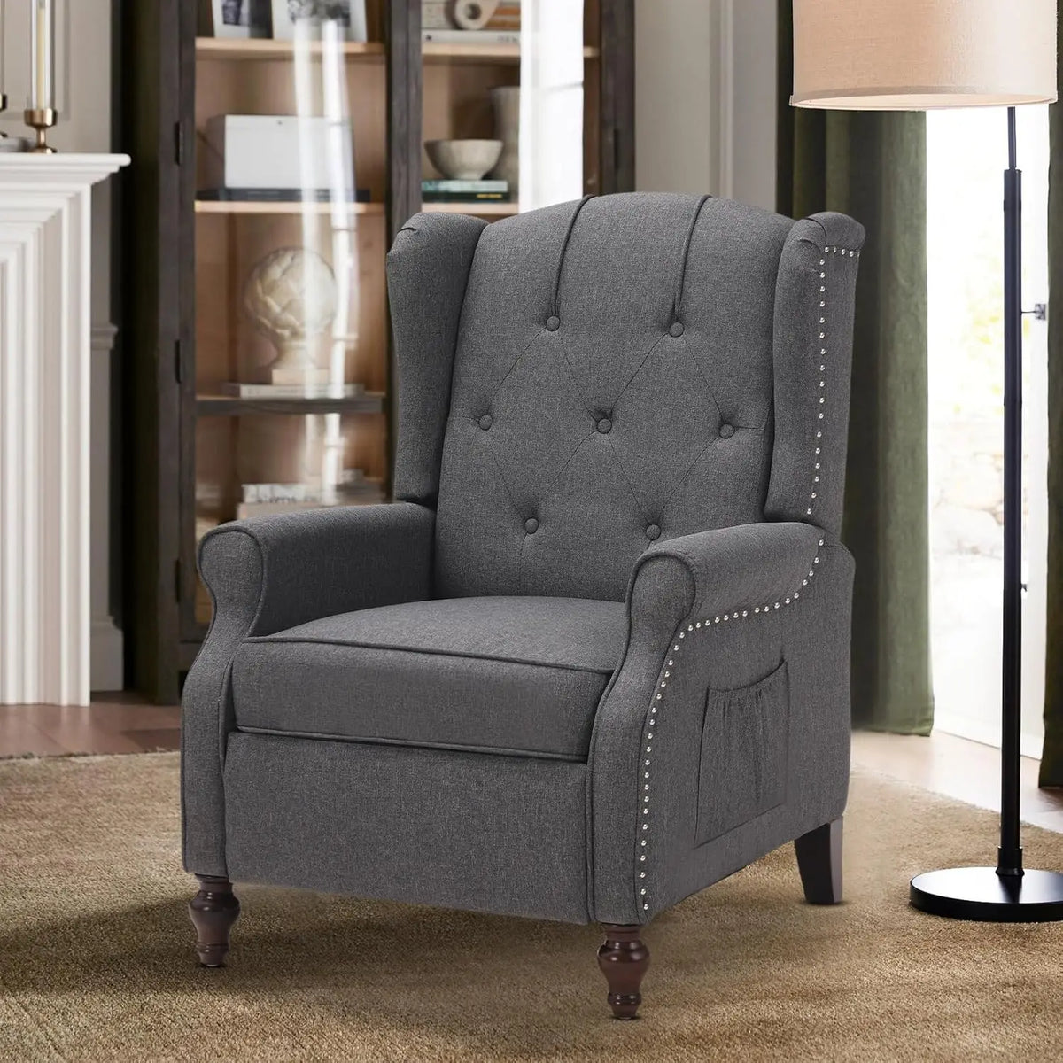 Massage Heat Wingback Recliner Armchair For Living Room
