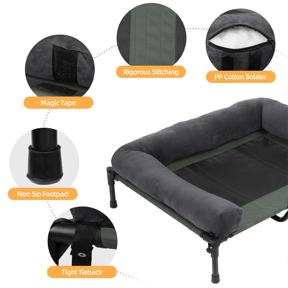 BORWART CN Outdoor Raised Dog Bed With Cooling Mat