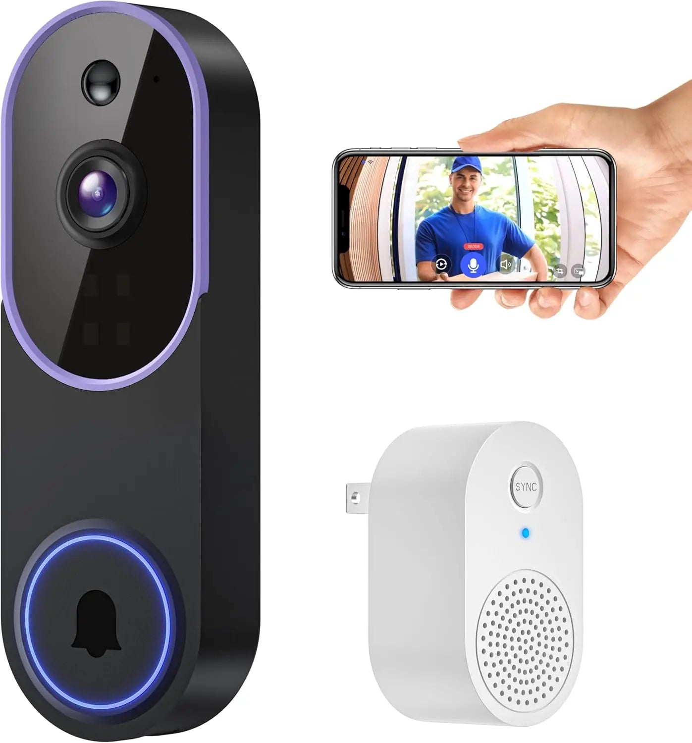 Smart Wireless Video Doorbell Camera AI Human Detection