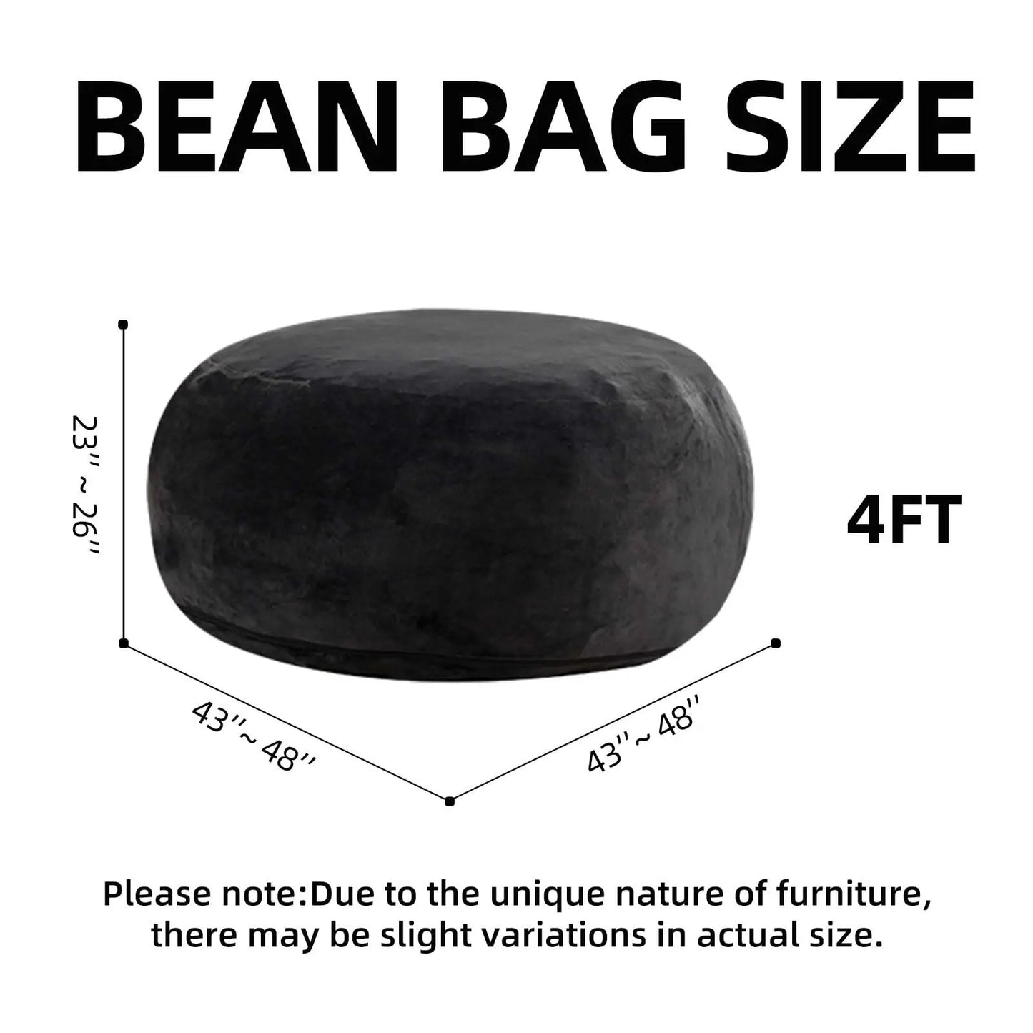 Memory Foam Beanbag Chair With Washable Flannel Cover