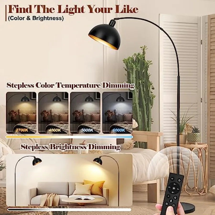 Arc Floor Lamp With Remote Dimmable 2700K-6000K LED 9W
