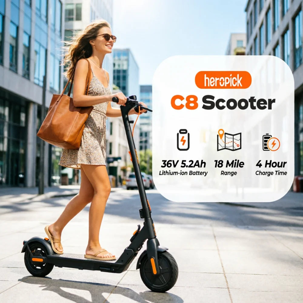 HeroPick C8 350W Adult Electric Scooter 19MPH Foldable