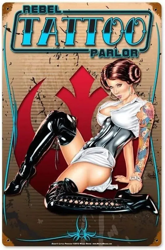 Tattoo Parlor Retro Tin Metal Sign Vintage Wall Decor Plaque