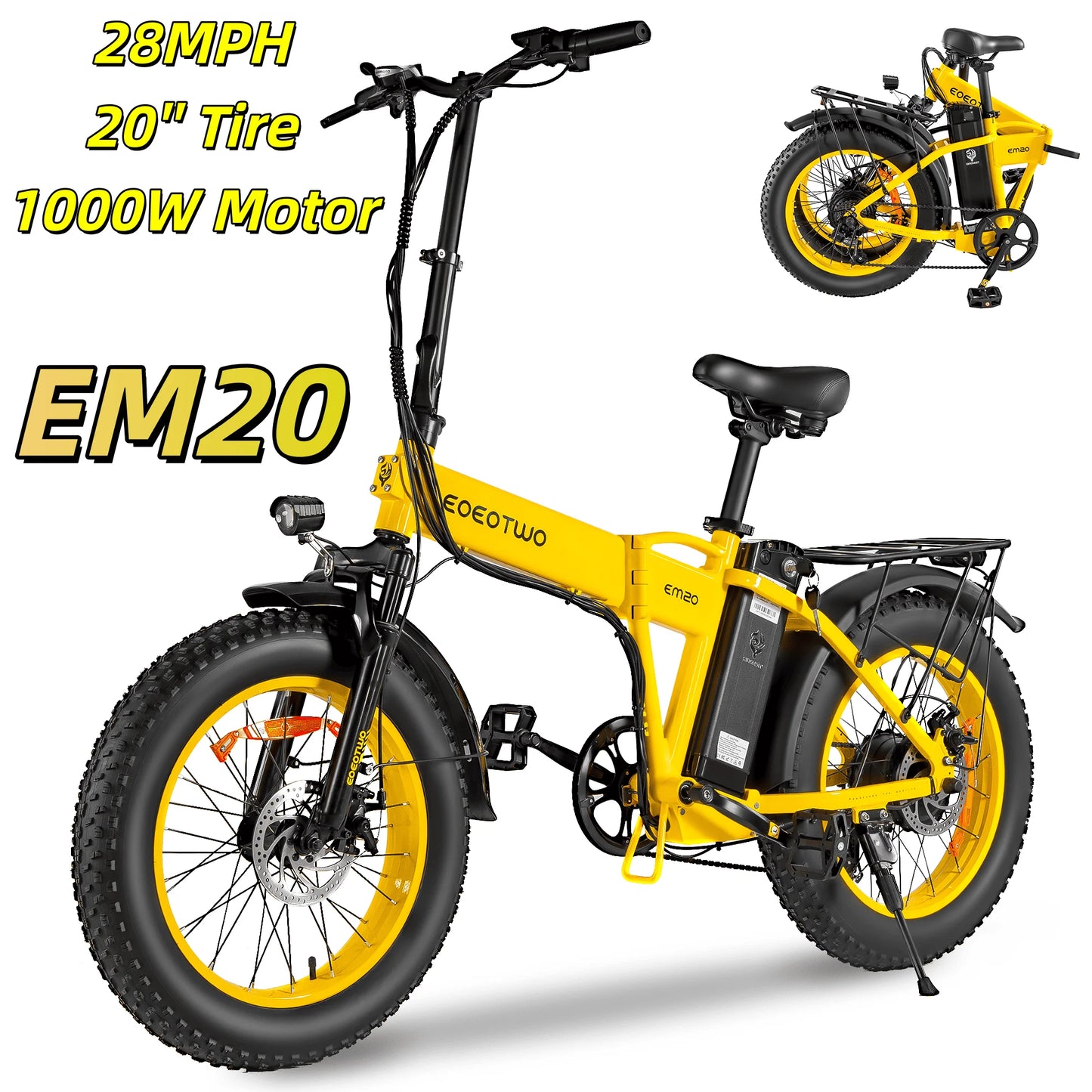 EOEOTWO 1500W Electric Fat Tire Ebike 34MPH