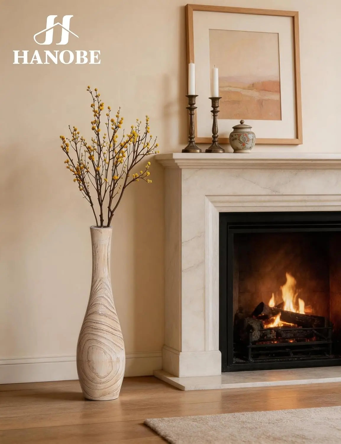 Boho Farmhouse Porcelain Floor Vase Home Decor