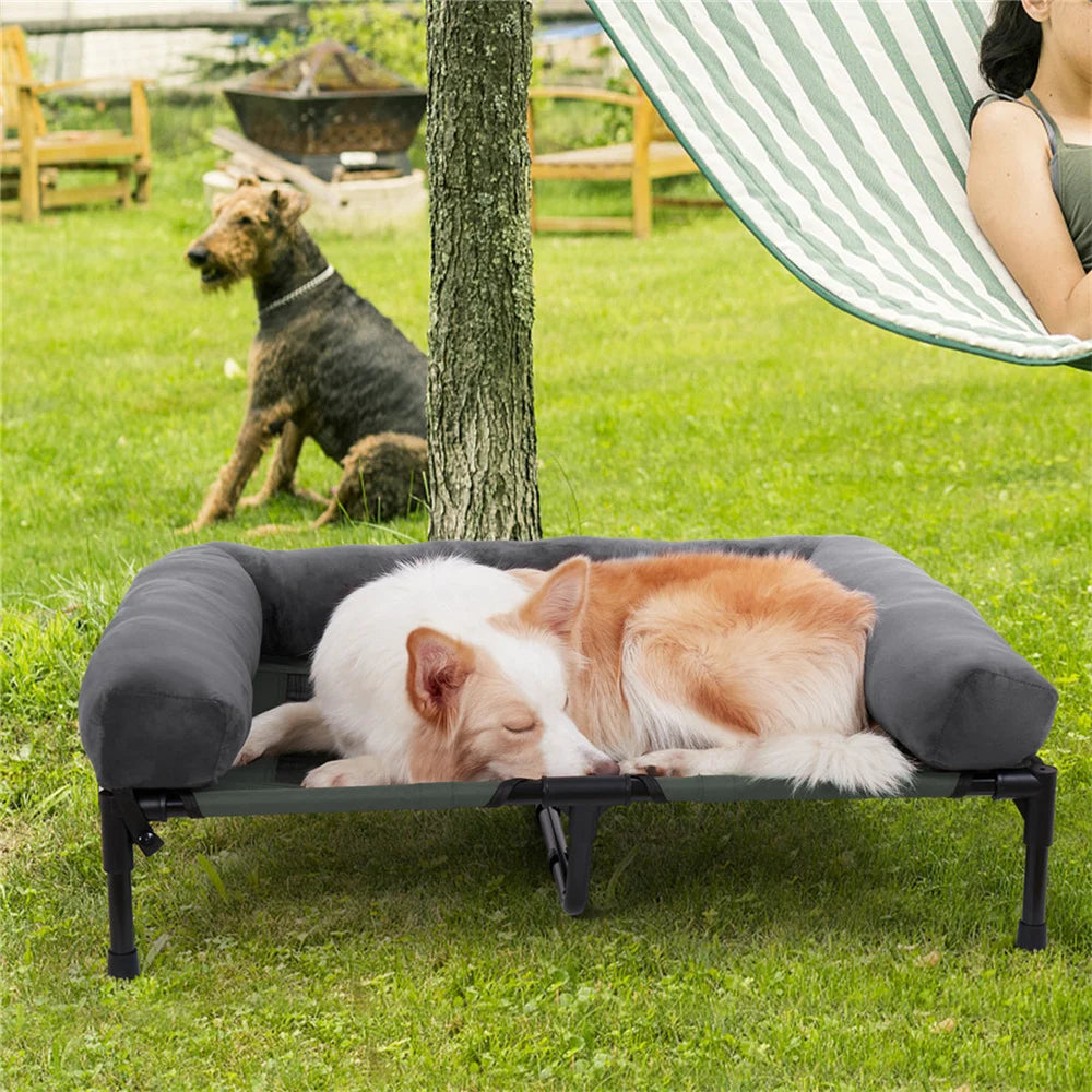 BORWART CN Outdoor Raised Dog Bed With Cooling Mat