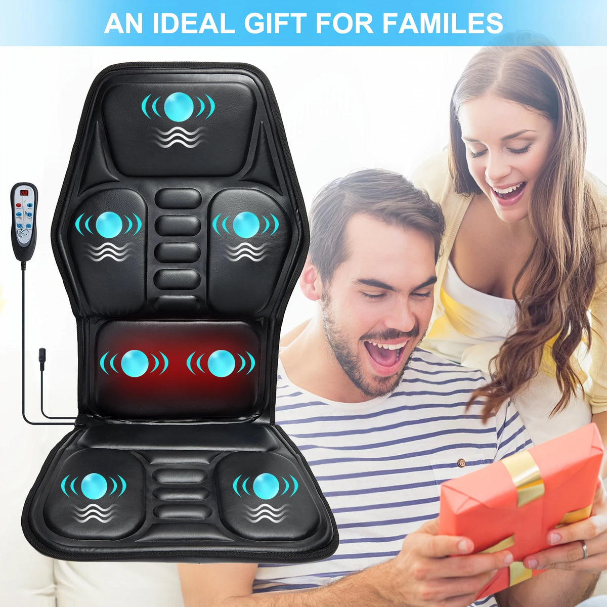 Homemassa Massage Chair Pad With Heat Back Massager Cushion
