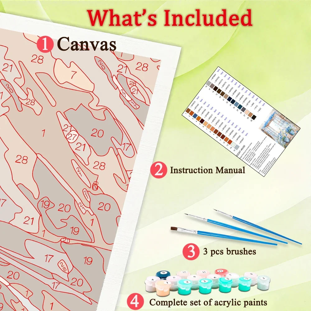 Paint By Numbers Kit For Adults On Canvas Home Decor