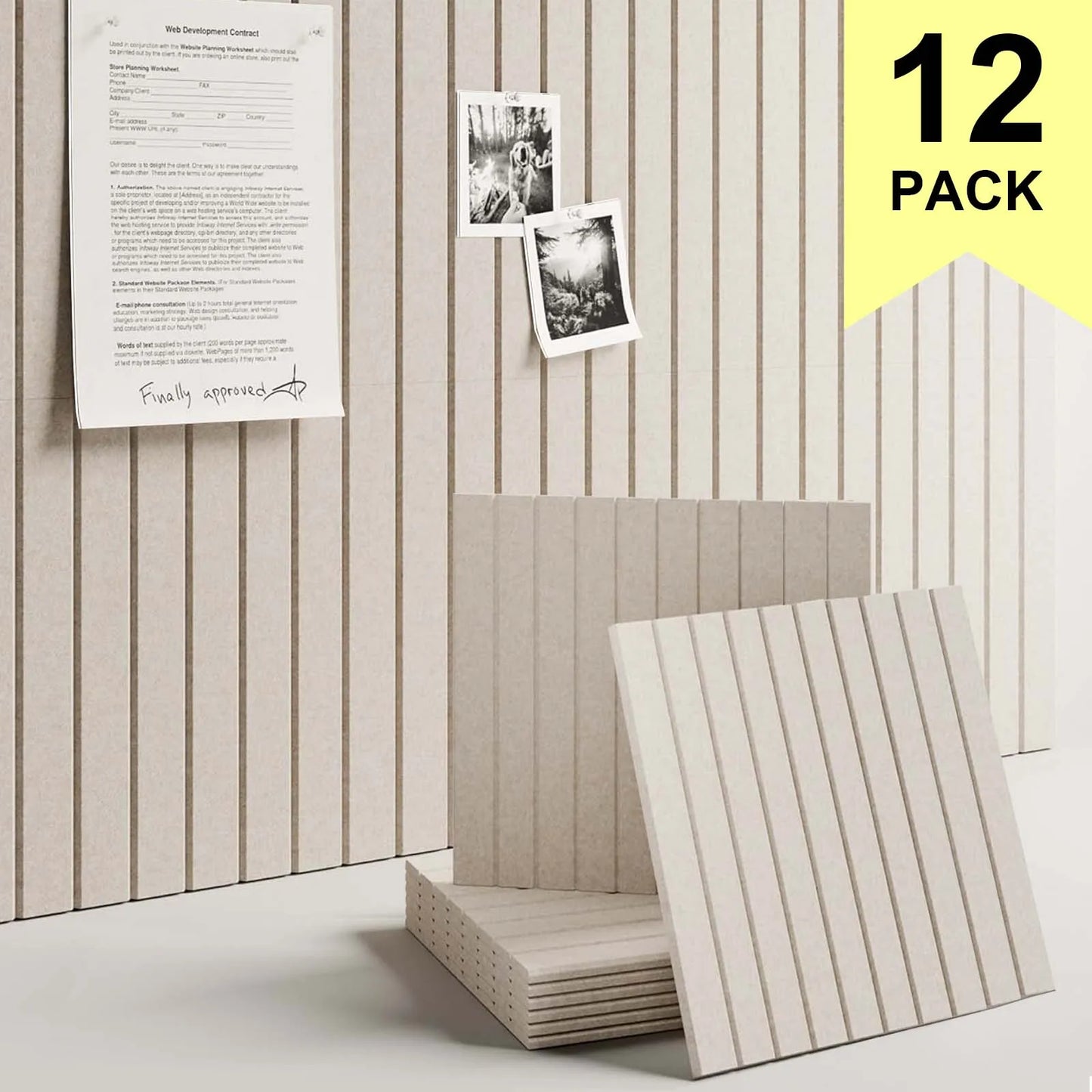 Felt Wall Tiles For Bulletin Boards 6 Pcs
