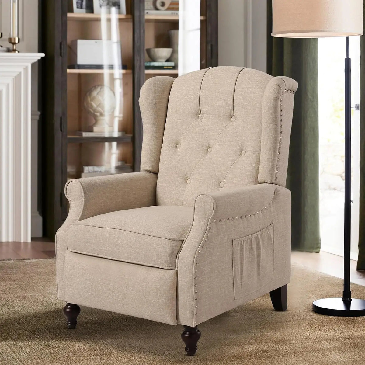 Massage Heat Wingback Recliner Armchair For Living Room