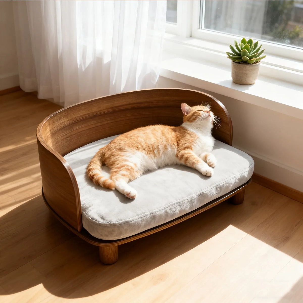Borwart Elevated Wood Pet Sofa With Comfort Cushion