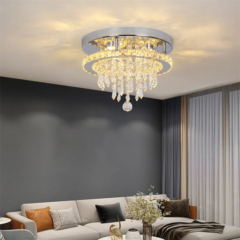 GreeLustr Crystal LED Chandelier Dimmable With Remote