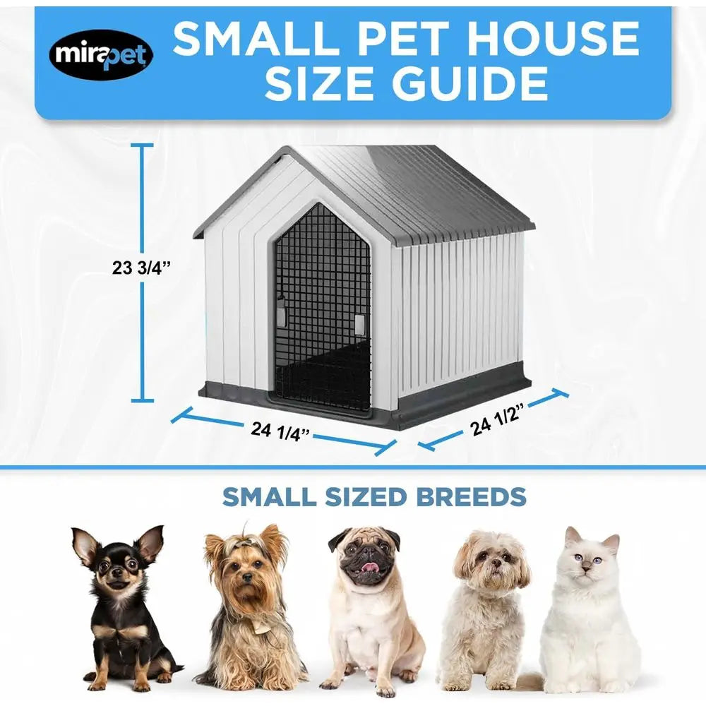 XMSJ Waterproof Plastic Dog House For Small Dogs Indoor Outdoor Shelter Durable Comfort And Security