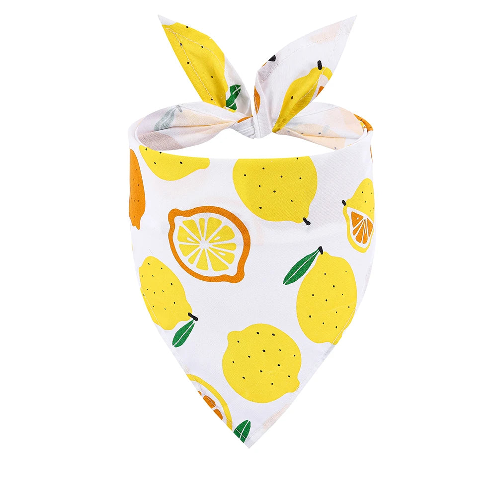 Dog Bandana Fruit Floral Spring Washable Soft Scarf