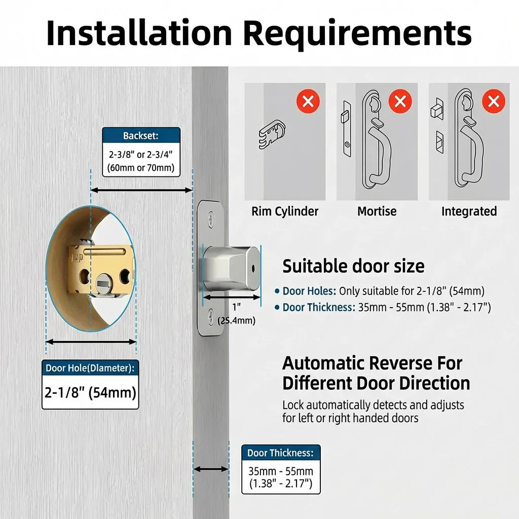 Jodays Smart Deadbolt Lock Fingerprint Keypad