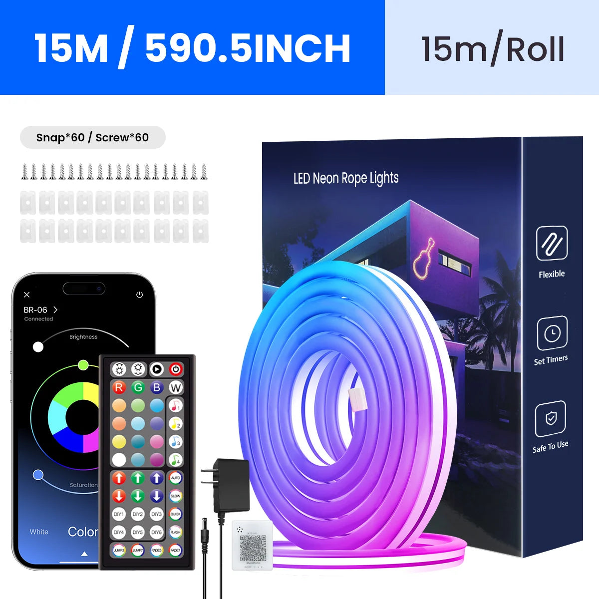 Aiopp Neon LED Rope Lights With Remote And App Control
